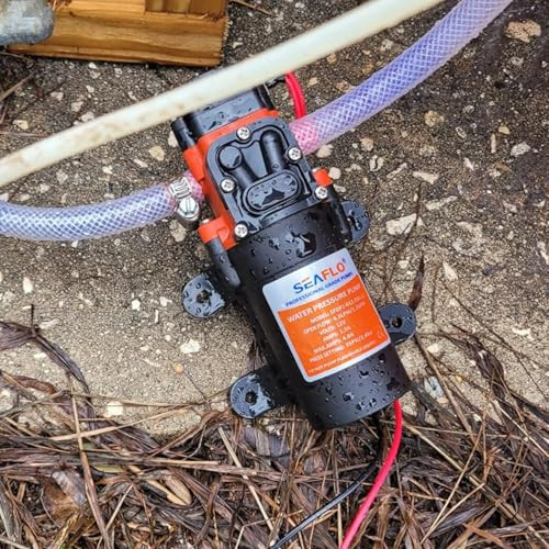 SEAFLO 21 Series Water Pressure Diaphragm Pump - 12V DC, 1.2 GPM, 35 PSI, Adjustable Pressure Switch, Self-Priming,