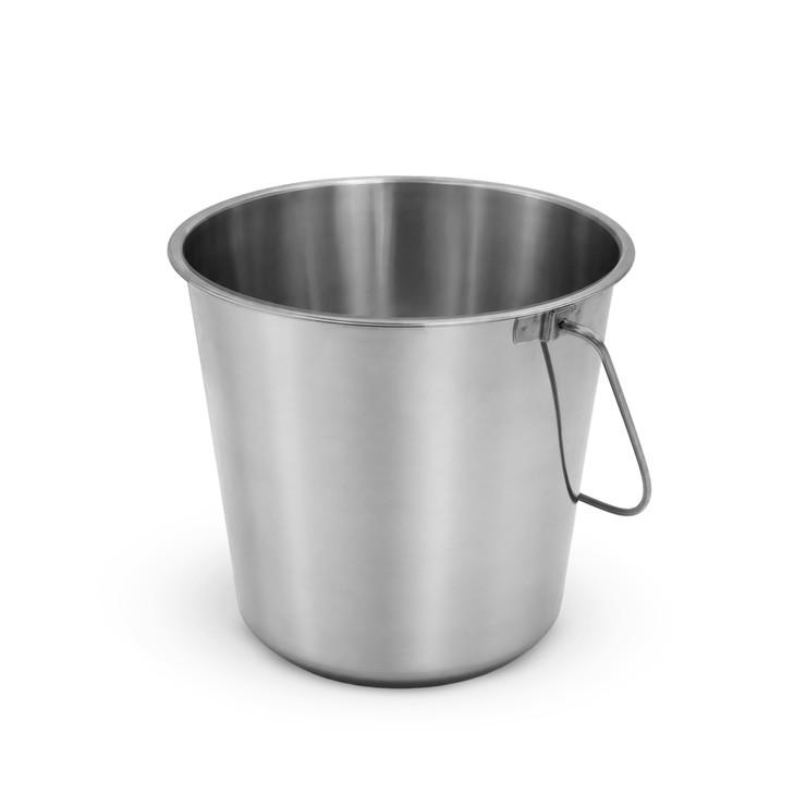 Grip Stainless Steel Bucket (4 Gallon) - Great for Pets, Cleaning, Food Prep - Hang on Fences, Cages, Kennels - Home,