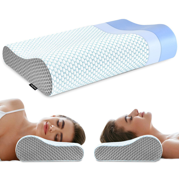 Memory Foam Pillows Neck Pillow Bed Pillow for Sleeping, Ergonomic Cervical Pillow for Neck and Shoulder Pain