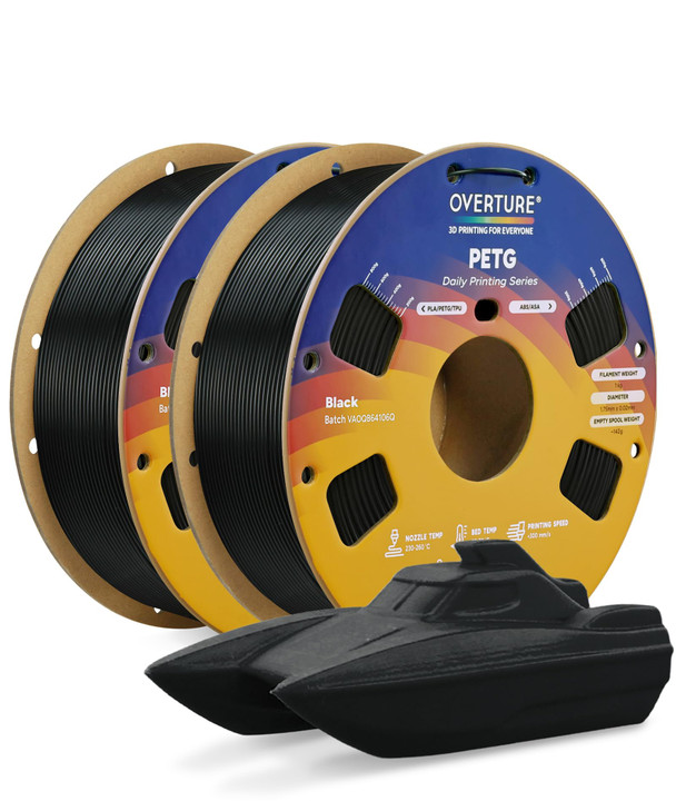 OVERTURE 2KG Bundle High Speed PETG Filament 1.75mm, 3D Printer Filament