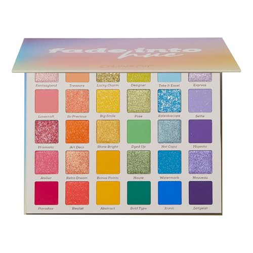 ColourPop Fade Into Hue Eyeshadow Palette - Multi-Color Eye Makeup Palette with Matte, Metallic & Glitter Finishes -