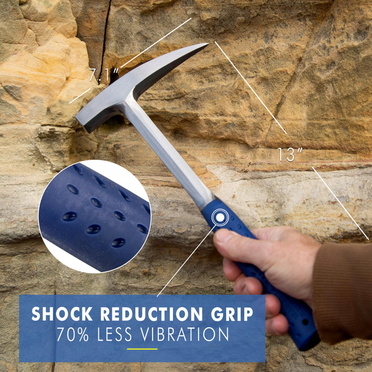 ESTWING Rock Pick, 22oz Pointed Tip, Blue Molded Grip, E3-22P
