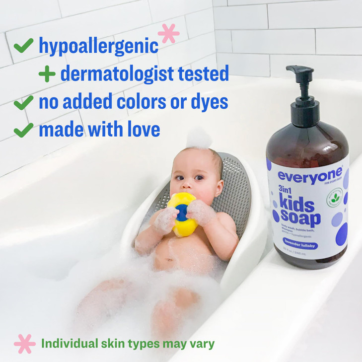 Everyone 3-in-1 Kids Soap, Lavender Bubble Bath & Shampoo, 32 oz 2-Pack