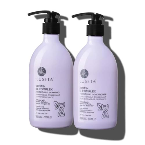 LUSETA Thickening & Hair Strengthening Care- Biotin B-Complex Shampoo and Conditioner Set for Thinning Hair. Routine