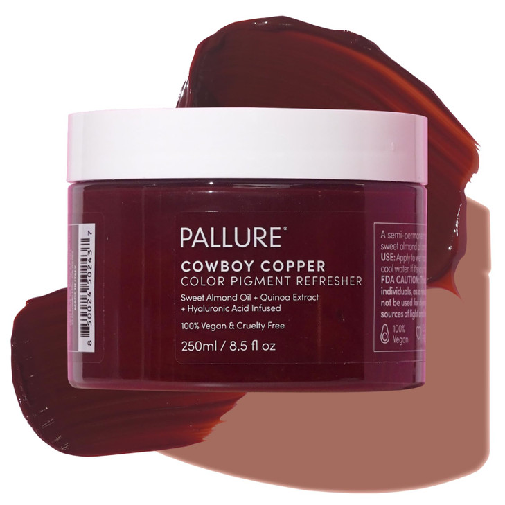 Pallure Color Pigment Refresher Mask, Semi Permanent Hair Color Depositing Conditioner, 8.5 Oz (Copper Brown)