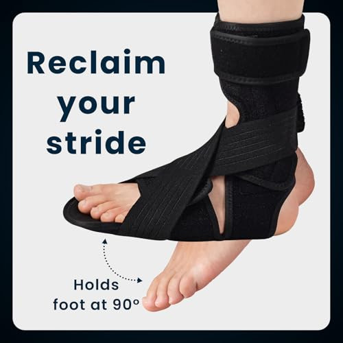 Welnove AFO Foot Drop Brace  Adjustable Lightweight Ankle Support Keeps Foot at 90° Dorsiflexion  Relieves Drop