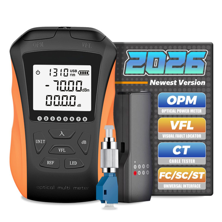 YGGYM Optical Power Meter with Visual Fault Locator, Fiber Light Meter with Cable Tester Function and Li-ion Battery