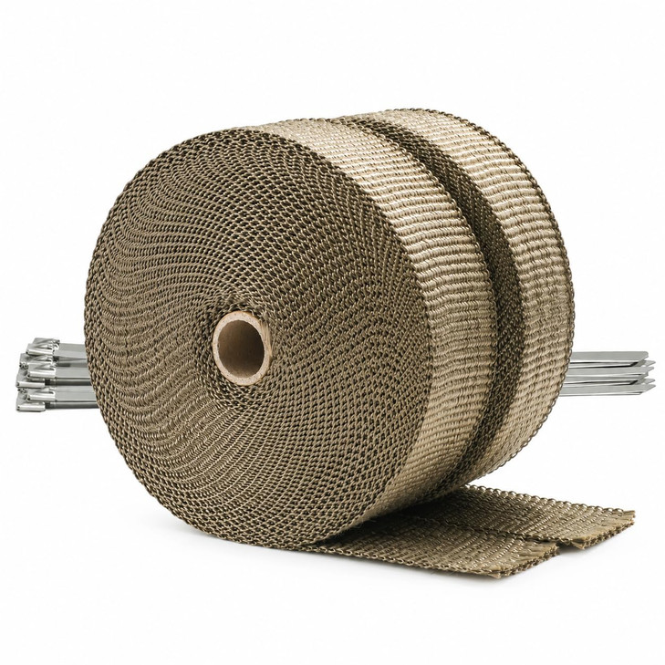 ARTR 2" x 50' Titanium Exhaust Header Heat Wrap 2 Rolls