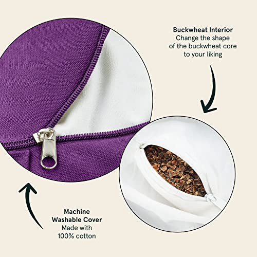 Retrospec Sedona Zafu Meditation Cushion Filled w/Buckwheat Hulls - Yoga Pillow for Meditation Practices - Machine
