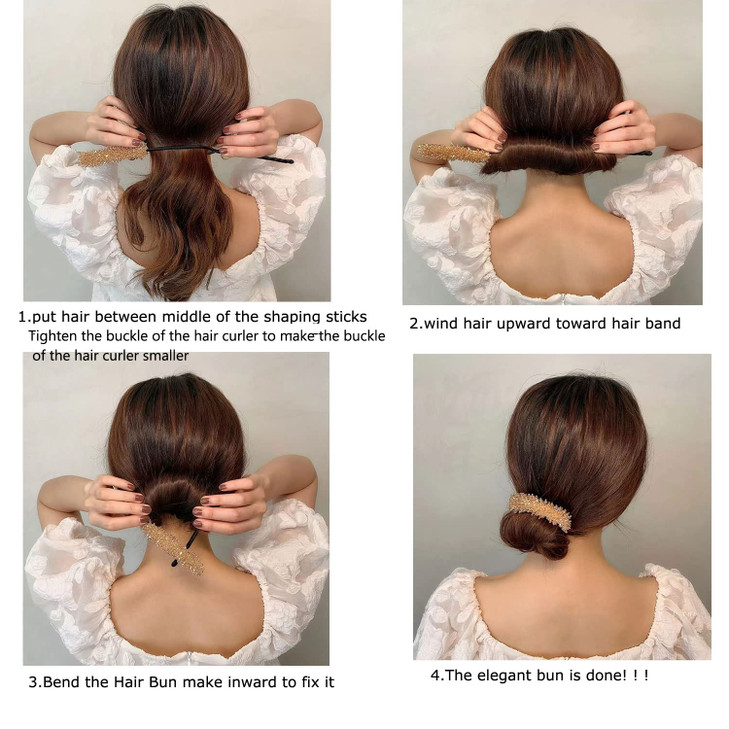 JDXN Shining Flowers Deft Bun Maker - Magic Donut French Hairstyle Twist Hair Accessories for Girls (6PCS Mixed Color Set)