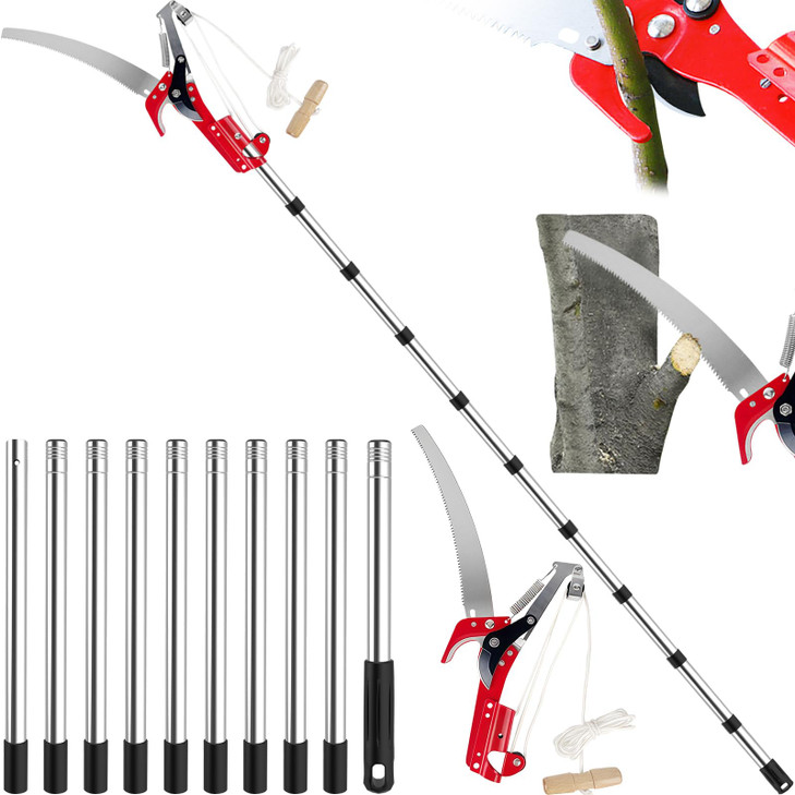 13ft Pole Saws for Tree Trimming, Lightweight Stainless Steel Tree Trimmers Long Handle Pruner, Tree Pruner