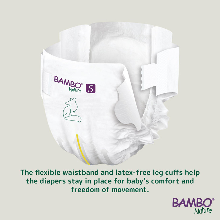 Bambo Nature Hypoallergenic Baby Diapers, Eco-Labeled Diapers, Enhanced Leakage Protection, Totally Chlorine-Free,