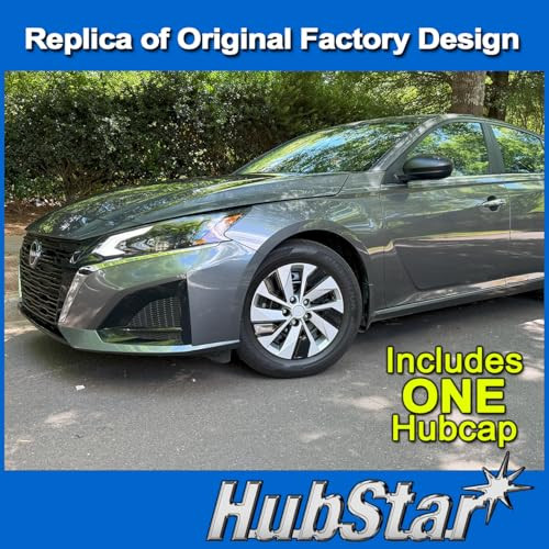 HubStar Hubcap Fits Nissan Altima 2019-2023, Premium Replica 16-inch Replacement, Silver Black, 1 Piece
