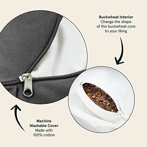 Retrospec Sedona Meditation Cushion, Buckwheat Pillow, Meditation Pillow