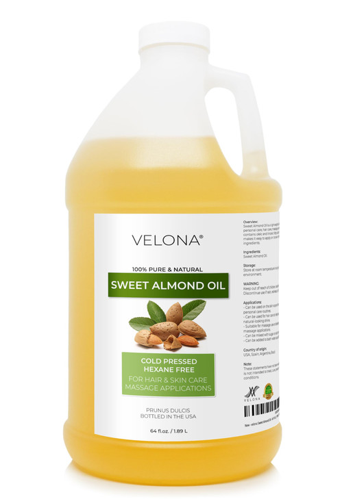 velona Sweet Almond Oil - 64 fl oz, Cold Pressed