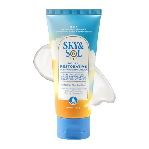 Sky and Sol Everything Cream | 100% Grass Fed Beef Tallow Moisturizer for Face and Body | Day & Night Skincare | Safe
