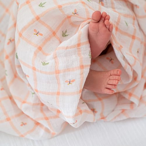 aden + anais Essentials Baby Muslin Swaddle Blankets, Newborn Receiving Blanket for Swaddling, 100% Cotton Baby
