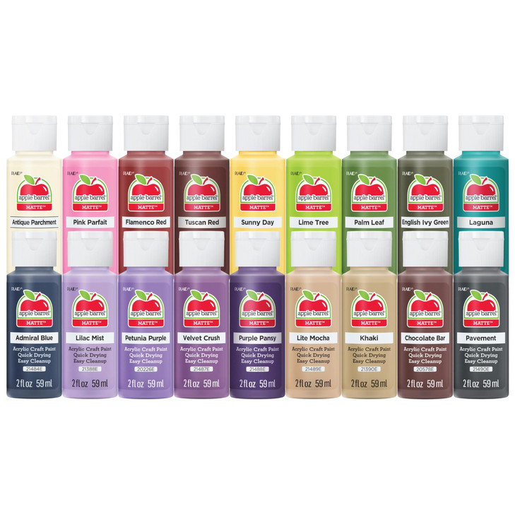 Apple Barrel PROMOABII Matte Finish Acrylic Craft Paint Set Designed for Beginners and Artists, Non-Toxic Formula That