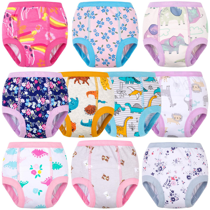 BIG ELEPHANT 10-Pack Potty Training Underwear, Toddler Training Pants