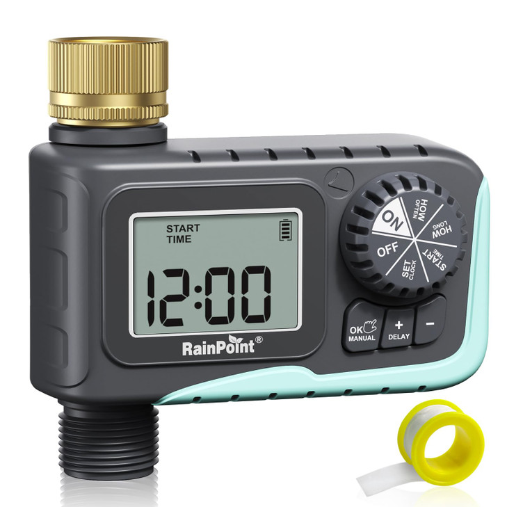 RAINPOINT Sprinkler Timer Outdoor,Programmable Water Timer for Garden Hose Faucet,Irrigation System with Rain
