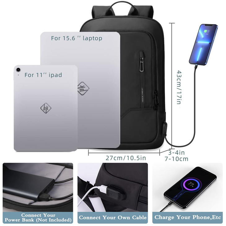 hk Backpack for Men Business Slim Laptop Bag