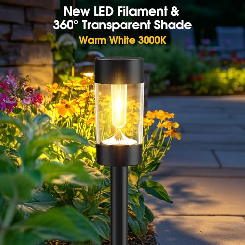 Eyrosa Solar Pathway Lights Outdoor Waterproof, 12 Pack, Warm White