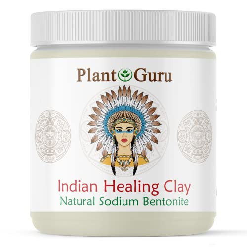 Plant Guru Sodium Bentonite Clay Powder 1 lb. - 100% Natural Indian Healing Clay - Deep Pore Cleansing Facial And Body Mask - Detox Clay for Face, Ha