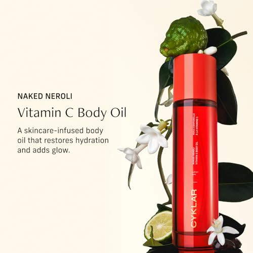 CYKLAR Vitamin C Body Oil for Women and Men. Moisturizing Naked Neroli Scented Body Serum for Glowing Skin.