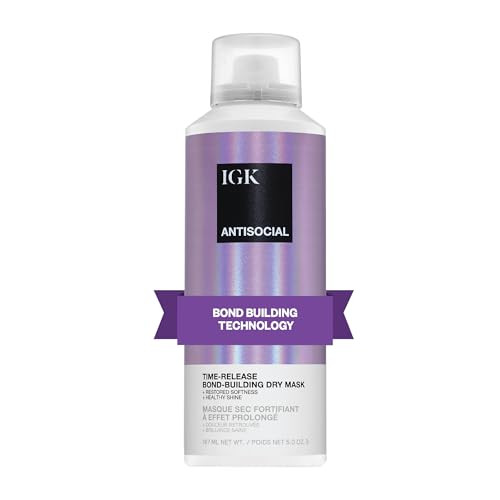 IGK Antisocial Dry Hair Mask, Overnight Bond Repair for Damaged Hair, 5 Oz