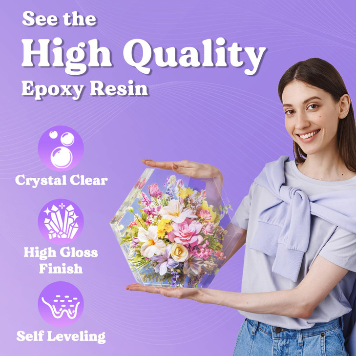 LET'S RESIN 1/2 Gallon Epoxy Resin,Crystal Clear Resin Epoxy Kit for Crafts