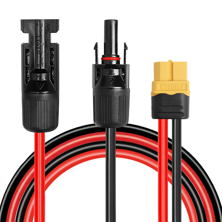 MOOKEERF Solar to XT60 Charge Extension Cable 30FT 12AWG XT60 Solar Cable for Portable Power Station Battery Pack