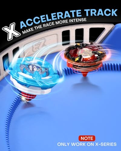 X Stadium Arena Set with 6 Right-Spin Tops 2 Launchers, Xtreme Game Ages 6+