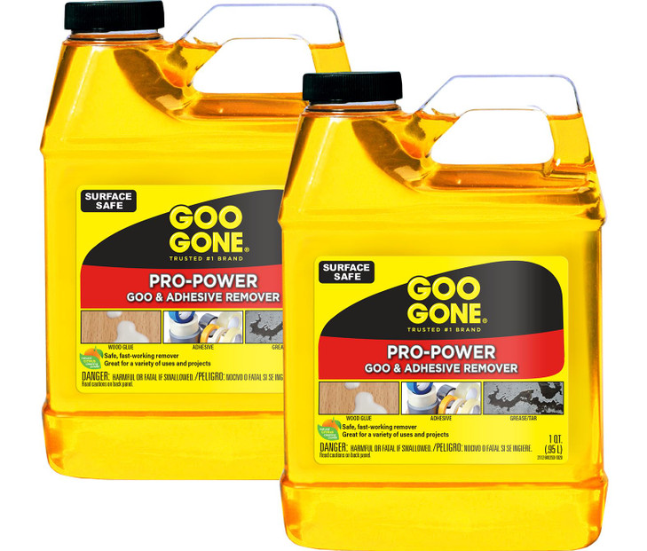 Goo Gone Pro-Power - 32 Ounce 2 Pack - Professional Strength Adhesive Remover, Removes Stickers, Tape, Grease and More