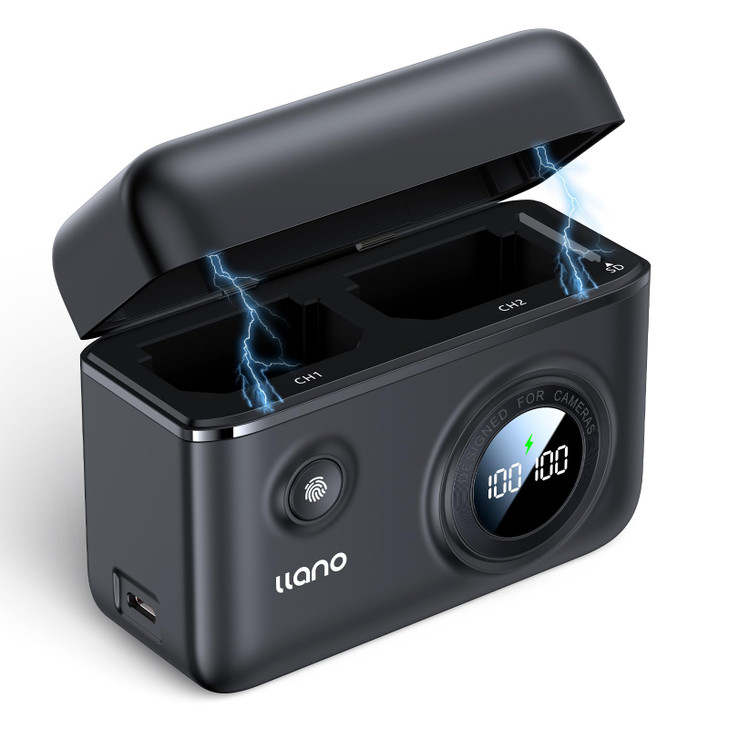llano NP-FZ100 Battery Fast Charger 2-Slot 18W A6700 Battery Charger
