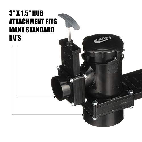 Valterra San Tee Double Rotating Valve, Mess-Free Waste Valve for RV's, Campers, Trailers, 3" x 1.5" Hub