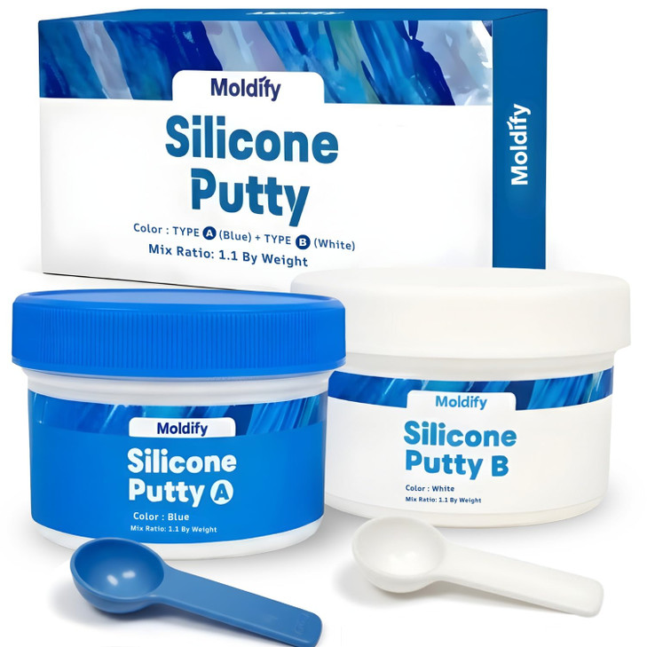 Moldify Fast Set Silicone Putty, 2-Part Kit, 2-Minute Cure, 500ml