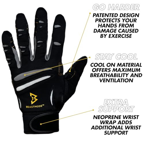 Bionic Men's Beastmode Full Finger Fitness Gloves (2X-Large)