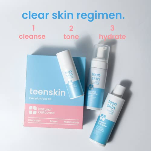 Teen Skin Care Kit 3-Step | Acne Face Wash Skin Care Regimen | Teen Skin Face Wash, Toner, & Moisturizer | Perfect for