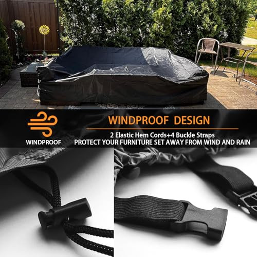 CKCLUU Patio Furniture Set Cover Outdoor Sectional Sofa Set Covers Outdoor Table and Chair Set Covers Water Resistant