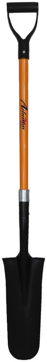 Ashman Drain Spade Shovel (1 Pack) - 48 Inches Long Handle Spade with D Handle Grip - Durable Handle with a Thick
