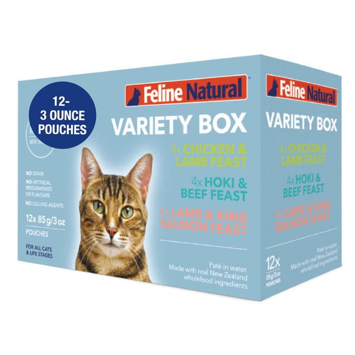Feline Natural - Variety Pack Grain-Free High-Meat Pouch Cat Food