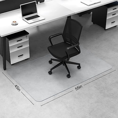 Blvornl Office Chair Mat for Hard Wood Floor, Sturdy Plastic Protector Floor Mat for Office Chair, Rectangle