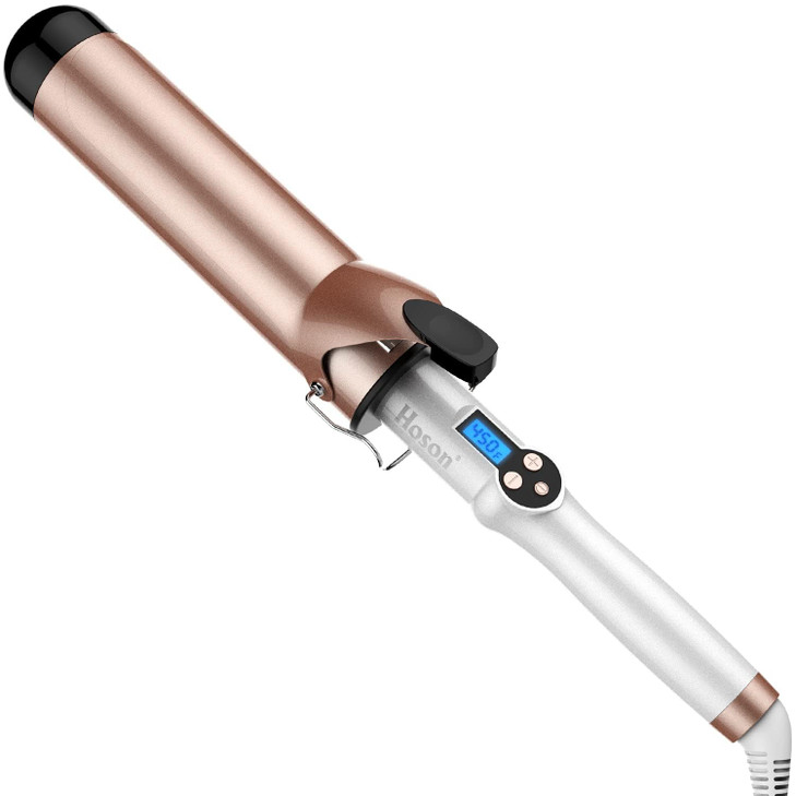 HOSON 2 Inch Curling Iron Large Long Barrel,Ceramic Big Wave Curler