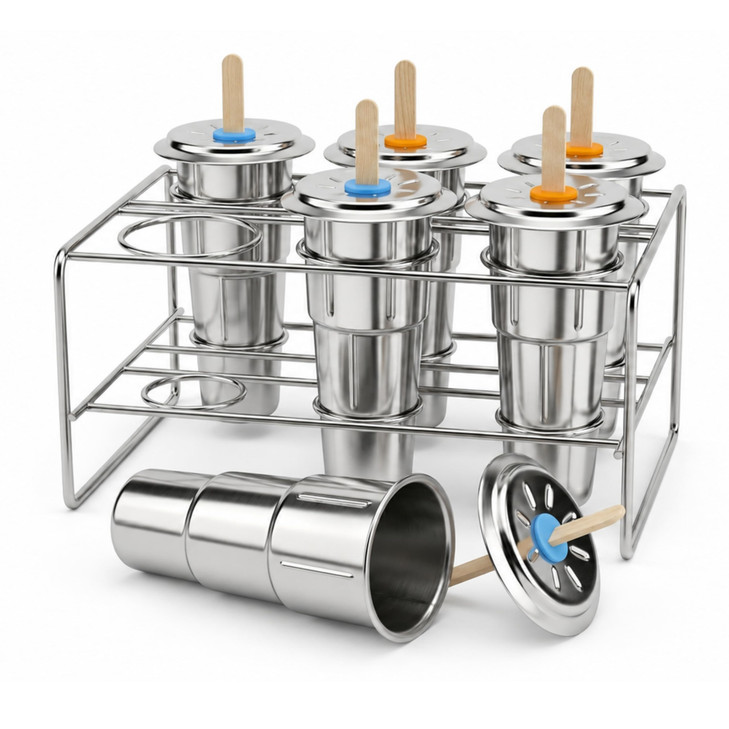 Onyx 18/8 Stainless Steel Popsicle Mold, Set of 6