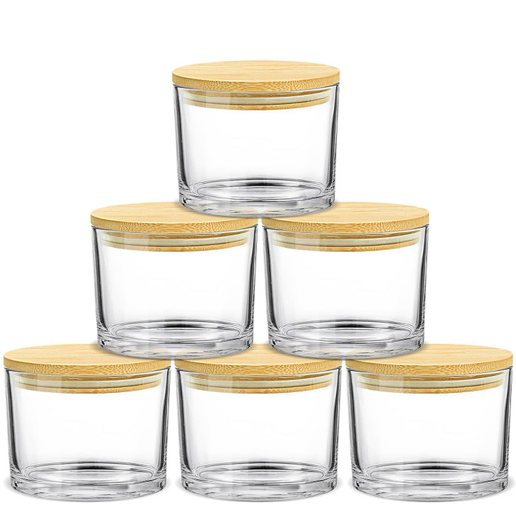 SUPMIND 16oz Candle Jars 6Pcs, Clear Glass Candle Making Jars With Lid Bulk