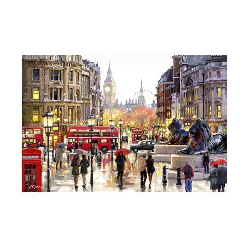 Wrapped Canvas Wall Art - The Macneil Studio 'London Landscape' Wall Art for Living Room, Bedroom, or Office Décor -