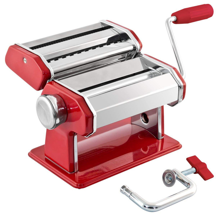 GOURMEX Stainless Steel Manual Pasta Maker Machine | With Adjustable Thickness Settings | Perfect for Professional