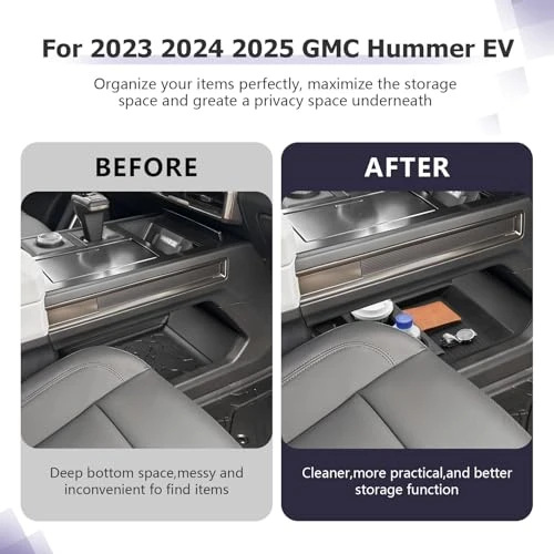 LUWU Lower Center Console Organizer Compatible with 2023 2024 2025 2026 GMC Hummer EV SUV Accessories 2025 2026 Hummer