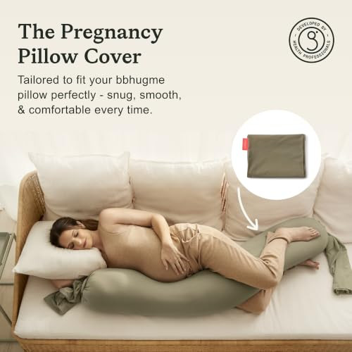 bbhugme Pregnancy Pillow Cover, Dusty Olive