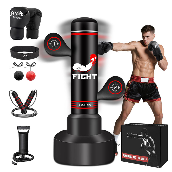 Heavy Punching Bag for Adults Teens, Boxing Bag with Gloves, Pump